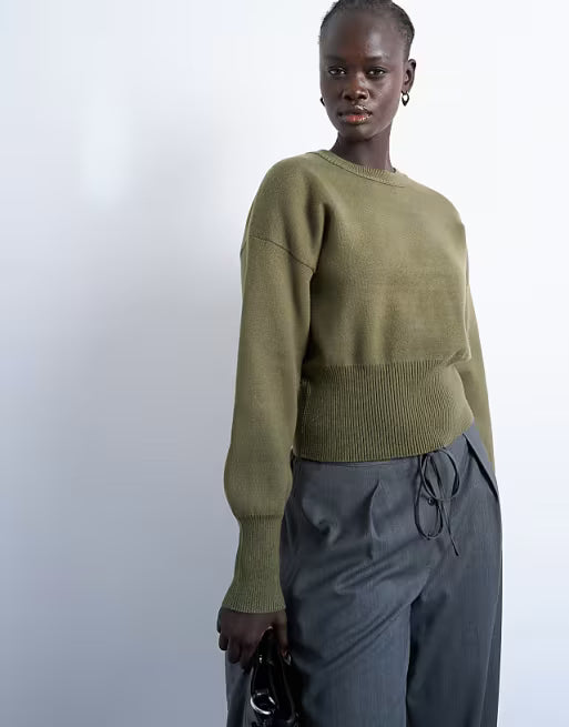 Signature Cropped-Fitted Knit Jumper