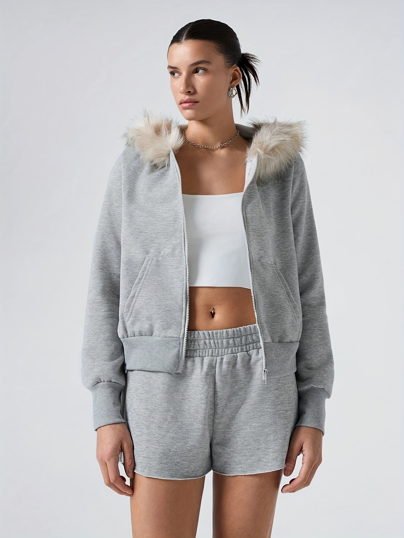 Women's Fleece Hooded Zip-Up Sweatshirt