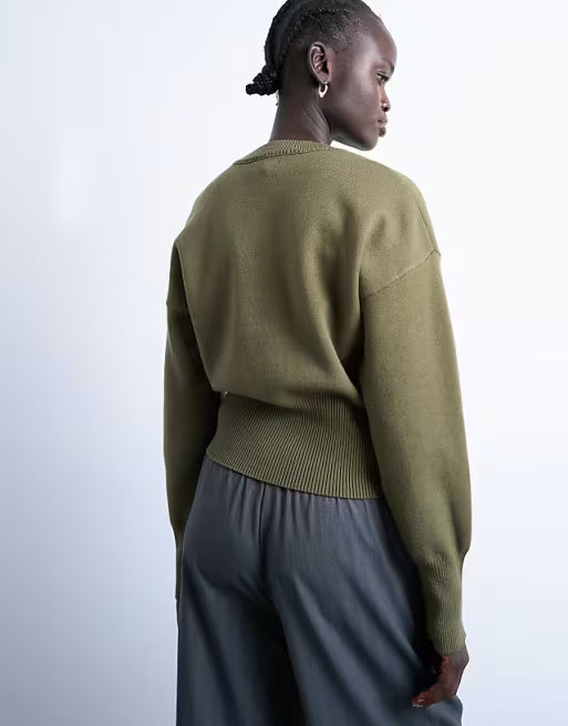 Signature Cropped-Fitted Knit Jumper