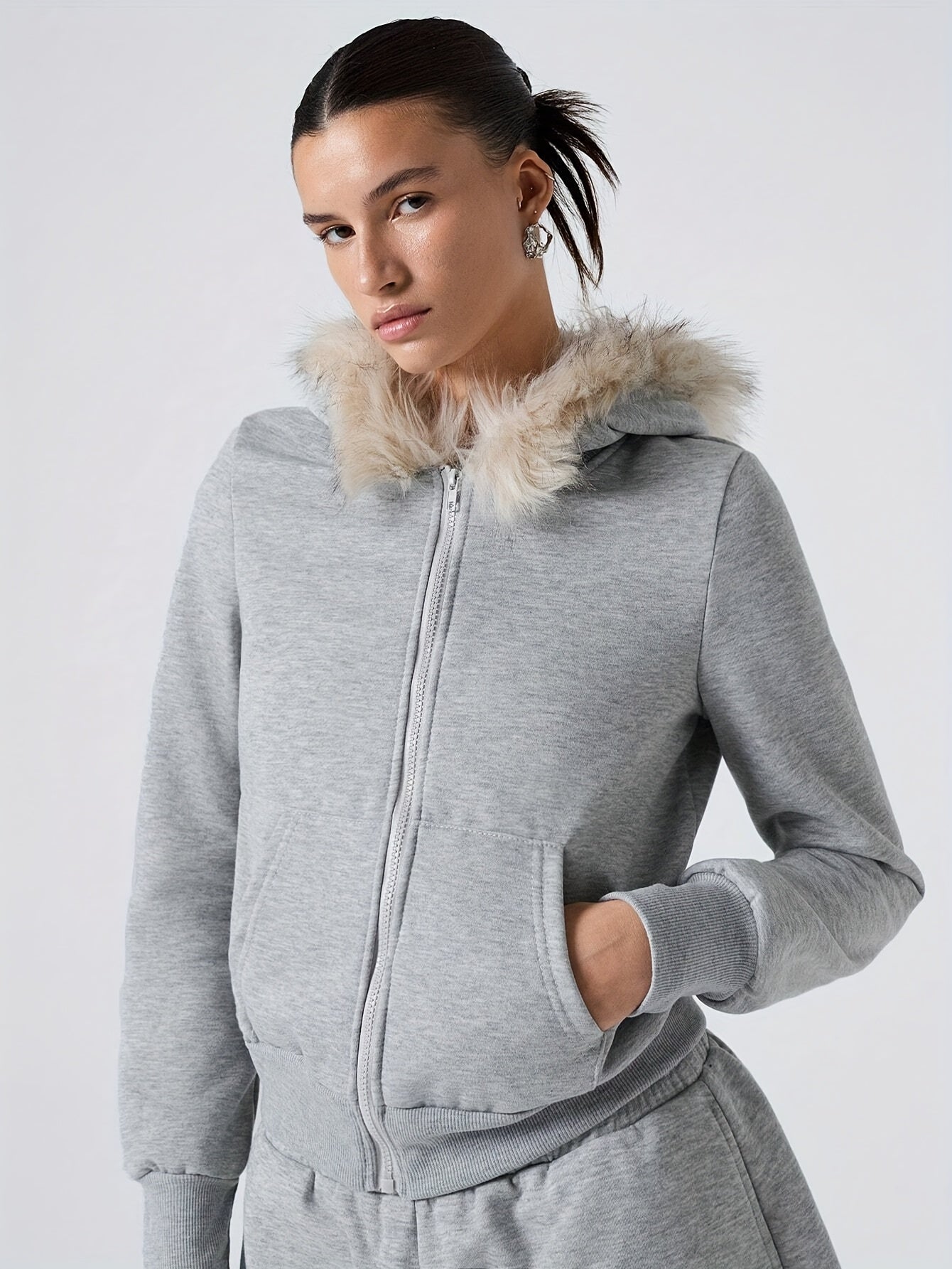 Women's Fleece Hooded Zip-Up Sweatshirt